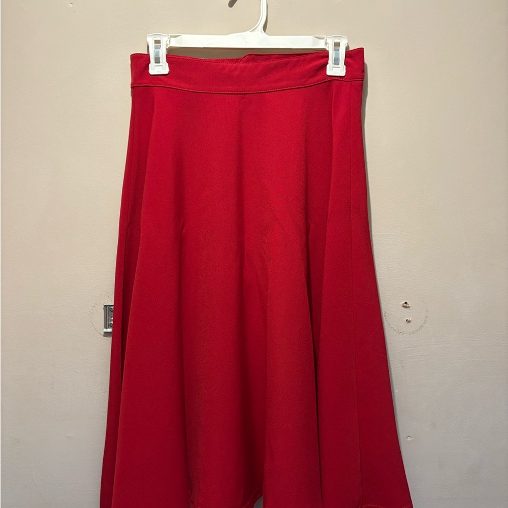 RockSteady Vibrant Red Midi Skirt
